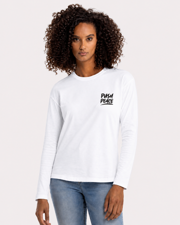 Black & White Push Peace Long Sleeve Top